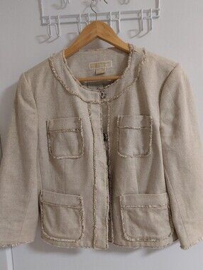 MICHAEL Michael Kors Cream Tweed Pocket Jacket
